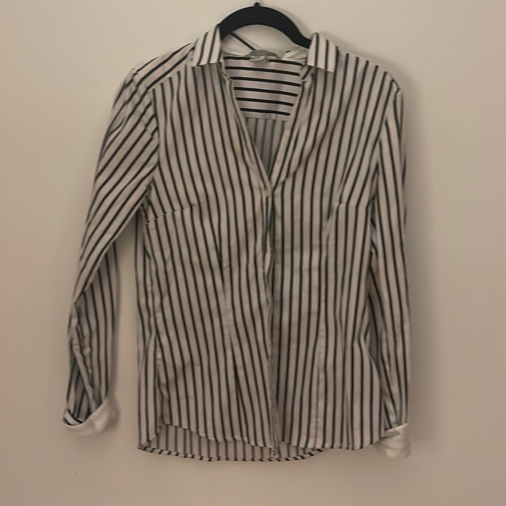 Black and white stripe blouse